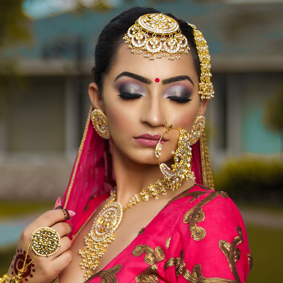 Bride Putting On Nath a Traditional Nose Ring · Free Stock Photo