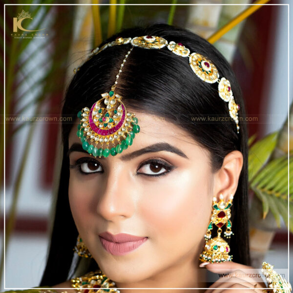 Noorjahan necklace set , kaurz crown jewellery , online jwellery shop , punjabi jewellery shop , tikka , earrings , gold plated jewellery
