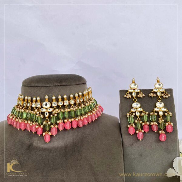 Mallika Pink Double Necklace Set