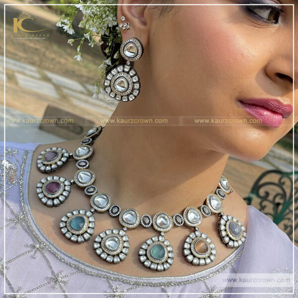 Vamika Necklace Set , kaurz crown , punjabi jewellery , necklace set , online jewellery store , vamika earrings , online store