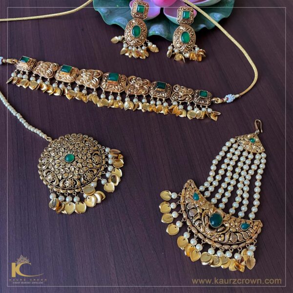 Muteyaar Traditional Antique Gold Plated Choker Set