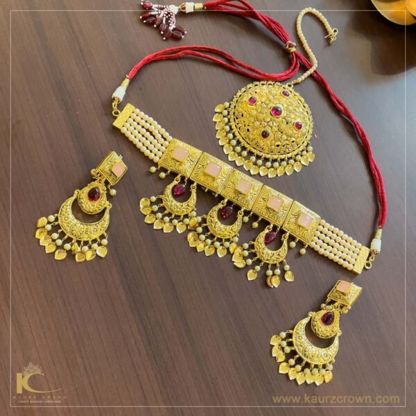 Sunakhi Traditional Antique Gold Polish Choker Set