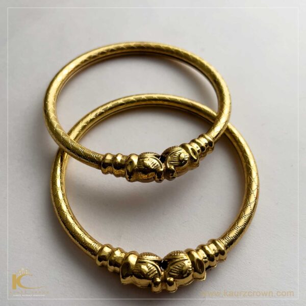 Buy Anika's Creations 24k Gold-Plated & Pink Stone-Studded Bangles (Set of  2) Online