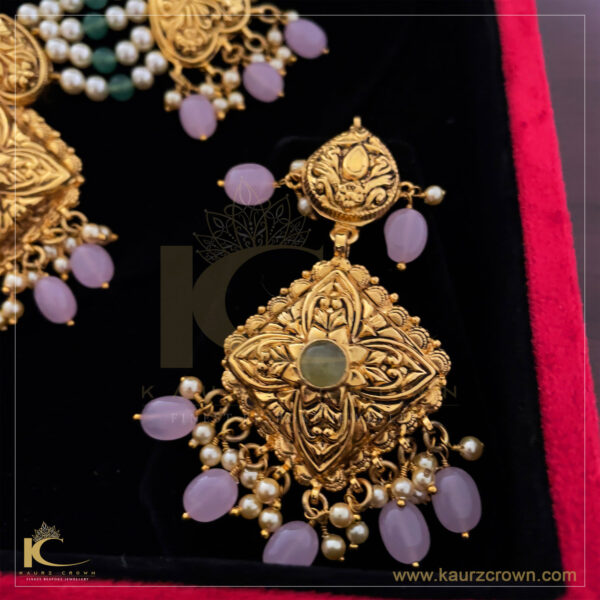 Jugni Antique Traditional Gold Polished Necklace Set