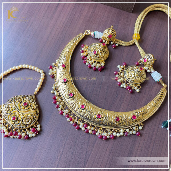 Naaz Traditional Antique Polished Necklace Set, kaurz crown jewellery , online jewellery store , traditional jewellery , Naaz Necklace Set