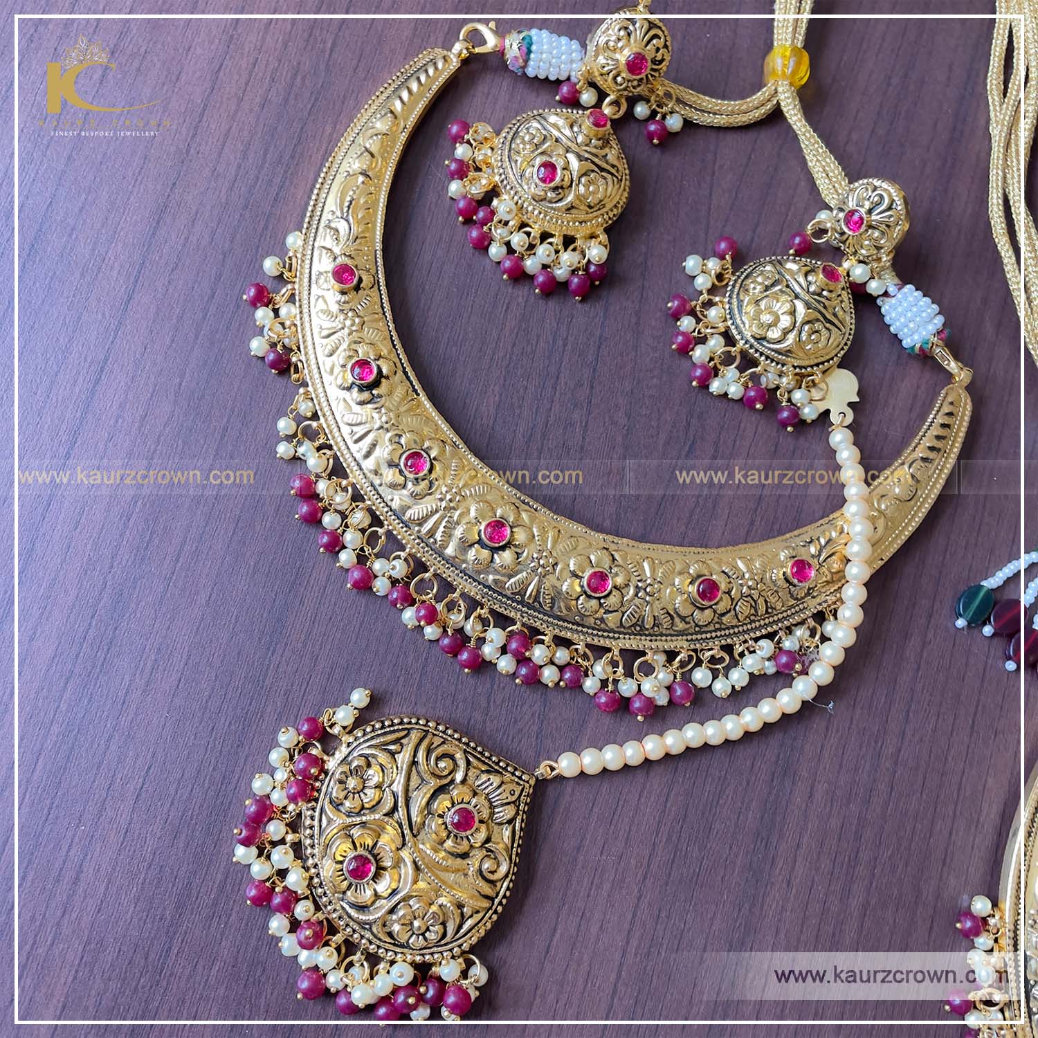 Naaz Traditional Antique Polished Necklace Set, kaurz crown jewellery , online jewellery store , traditional jewellery , Naaz Necklace Set