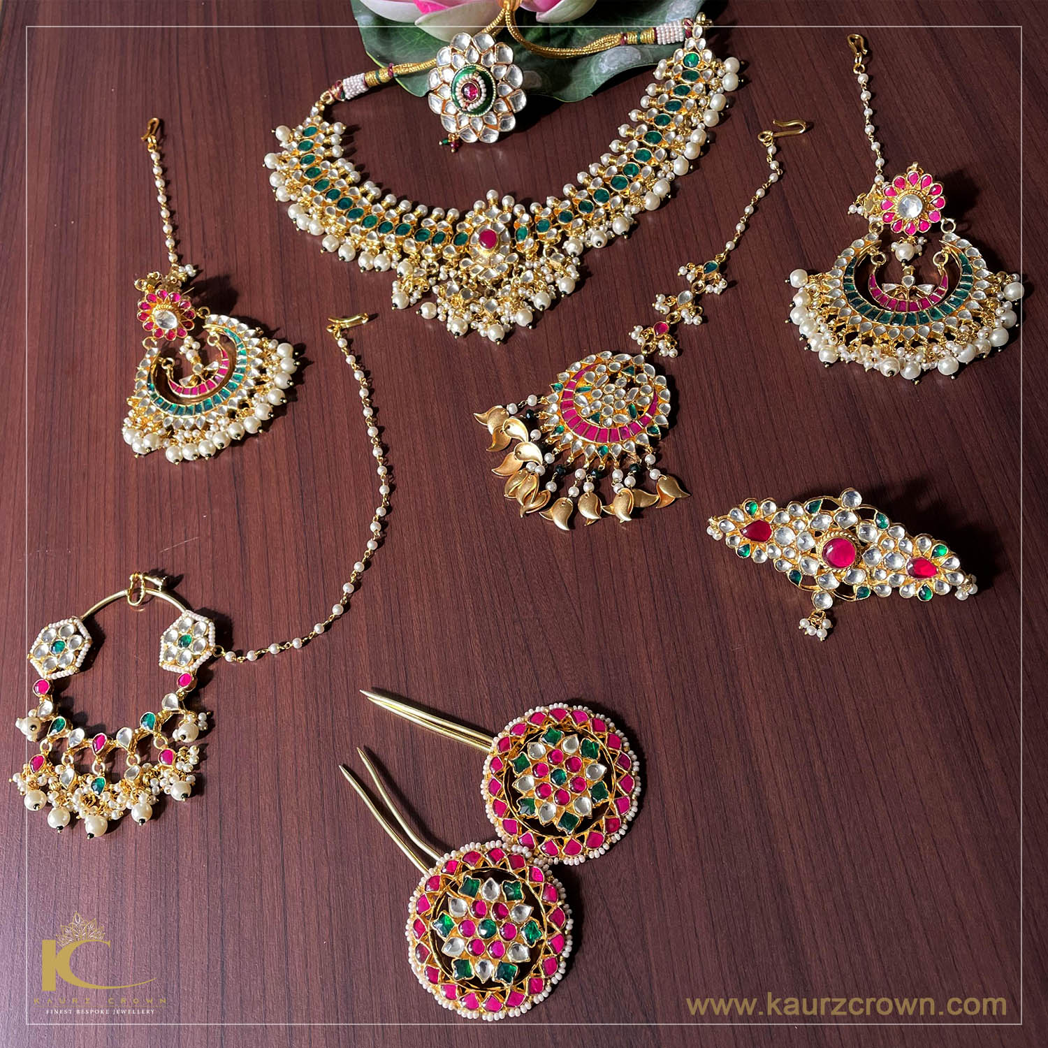 Peehu Kundan Complete Bridal Necklace Set
