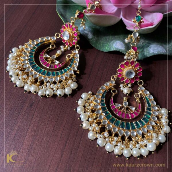 Peehu Kundan Earrings Tikka Set