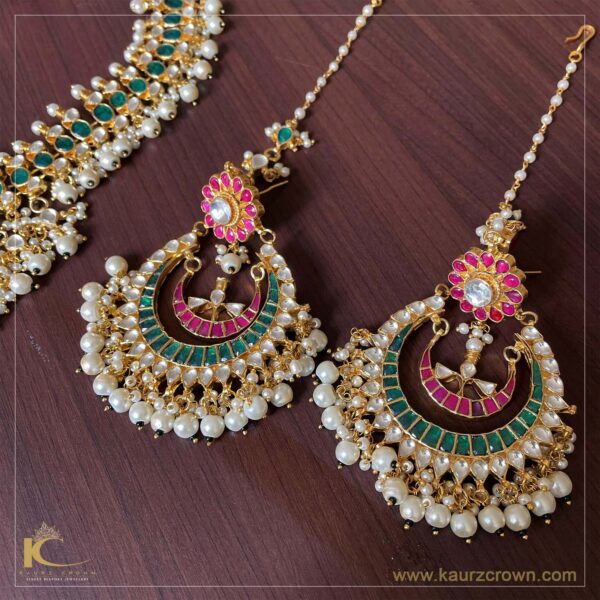 Peehu Kundan Earrings Tikka Set