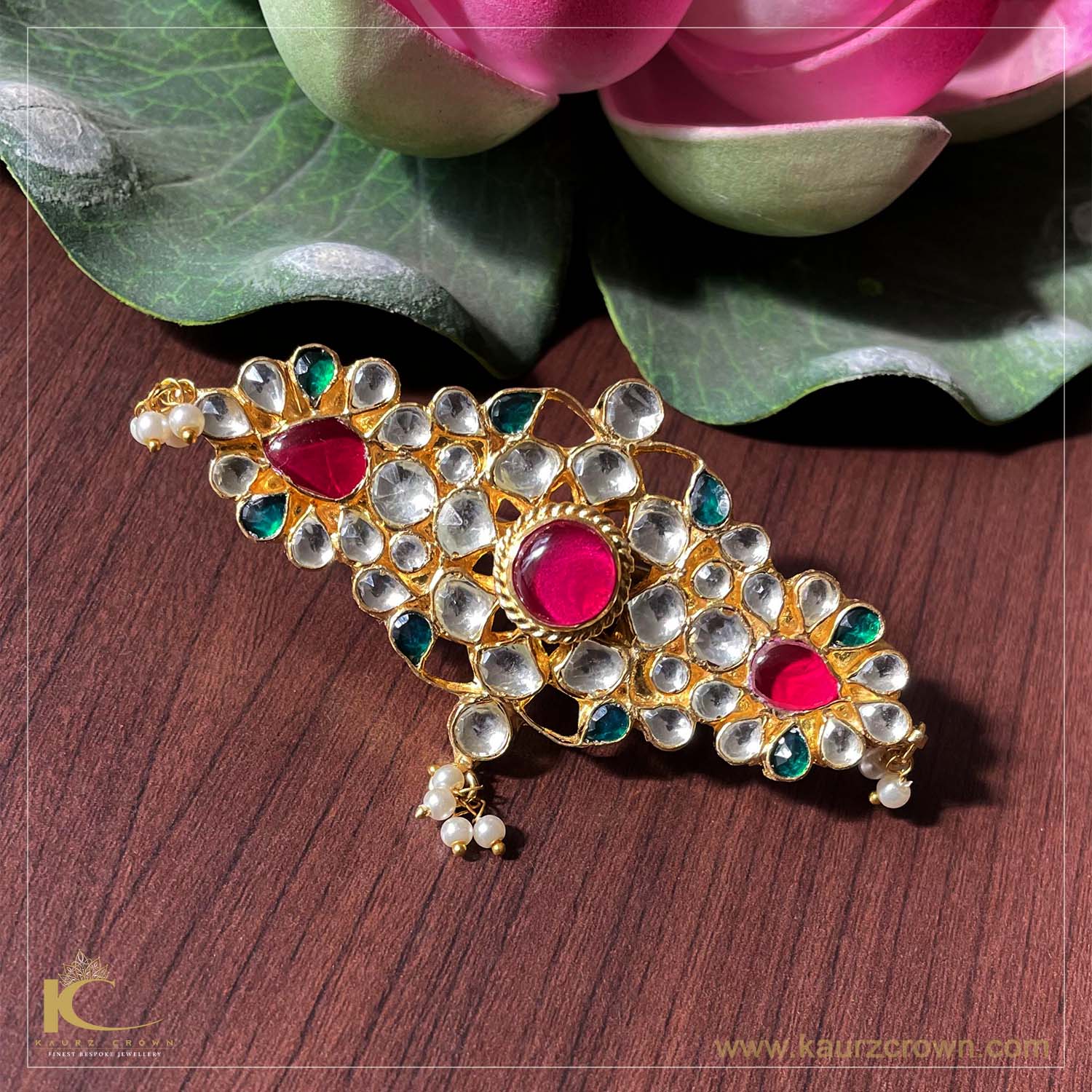 Buy Gold Plated Kundan Cutwork Pearl Hathphool Bracelets for Women Online  at Silvermerc | SBBR23RD_97 – Silvermerc Designs