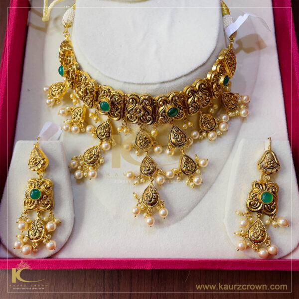 Sabnum Traditional Antique Gold Plated Choker Set