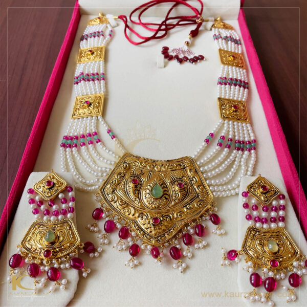 Shaheen Traditional Antique Gold Plated Rani Haar (Long Necklace)