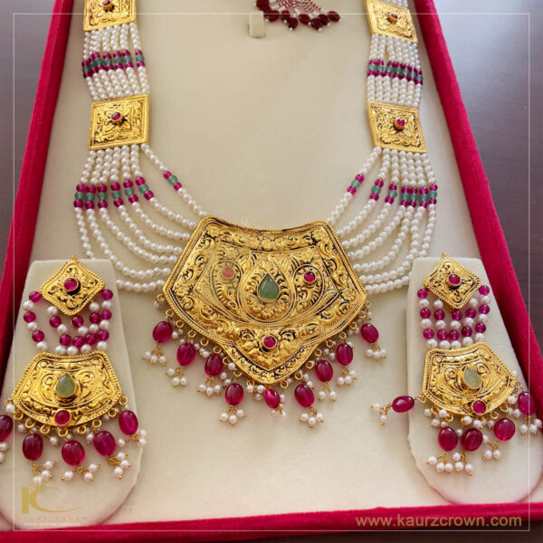 Shaheen Traditional Antique Gold Plated Rani Haar (Long Necklace)