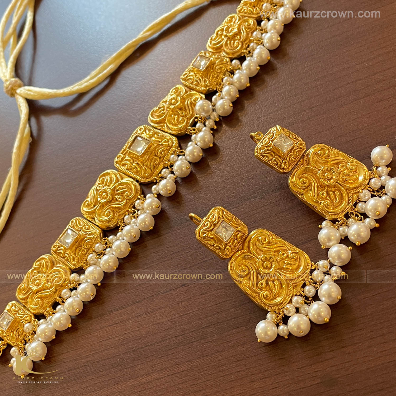 Mahnoor Traditional Antique Gold Plated Choker Set , choker set , gold plated , mahnoor , punjabi jewellery