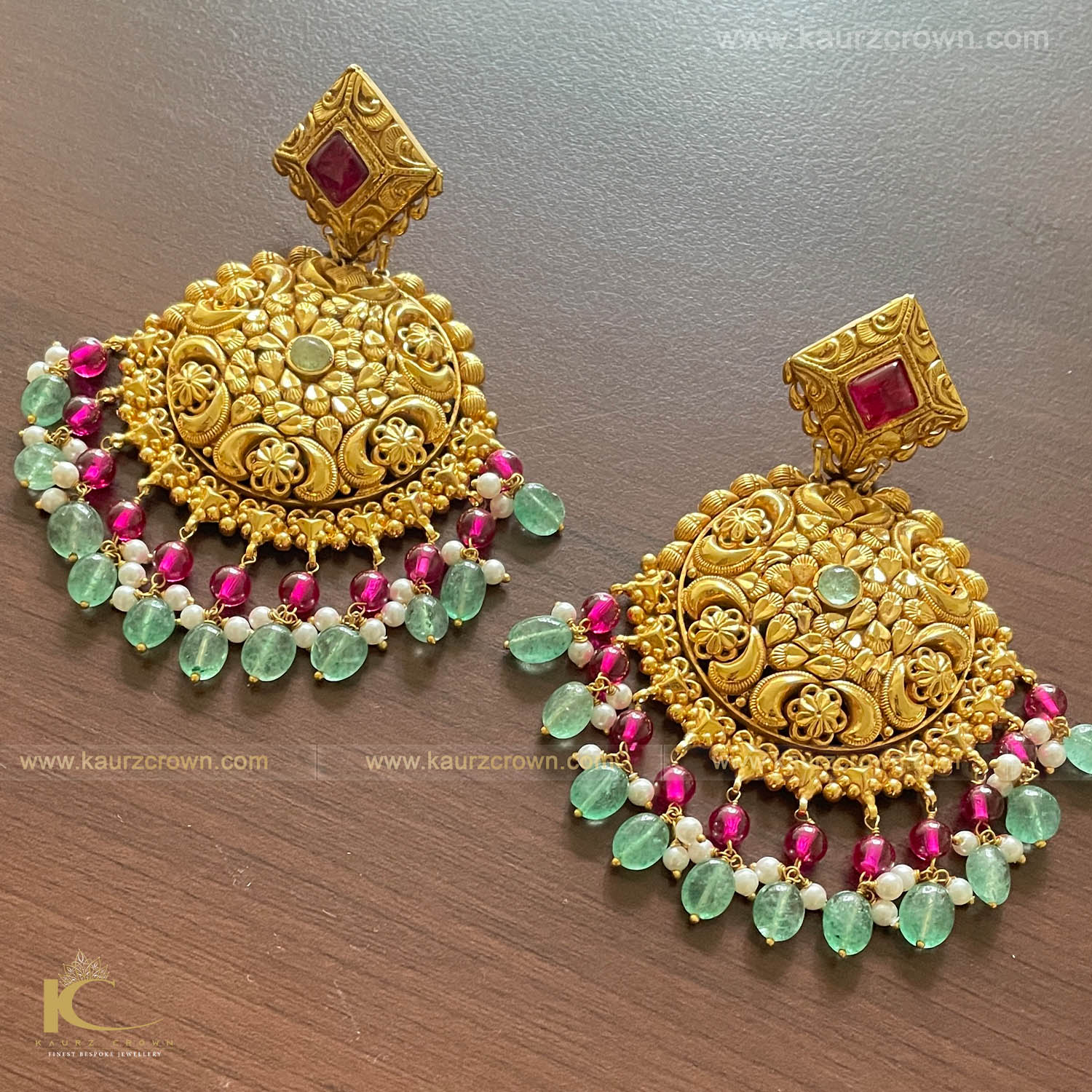Samreet Traditional Antique Gold Plated Earrings , earrings , gold jewellery