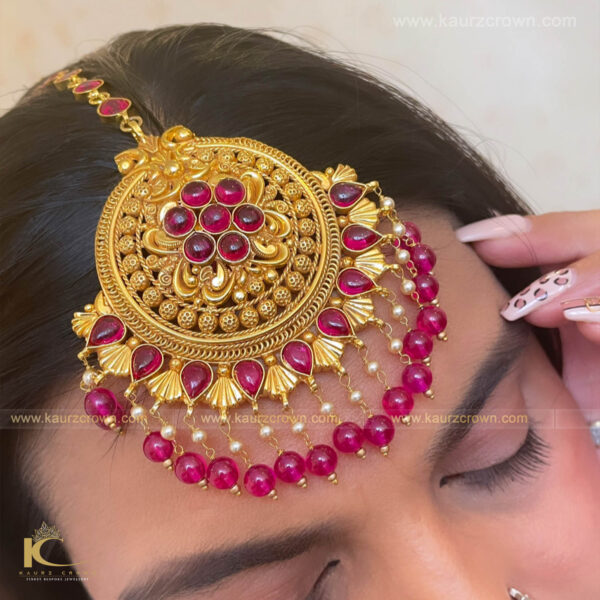 Shehrish Traditional Antique Gold Plated Tikka , Tikka , Gold Plated , Shehrish , Gold Jewellery , Punjabi Tikka