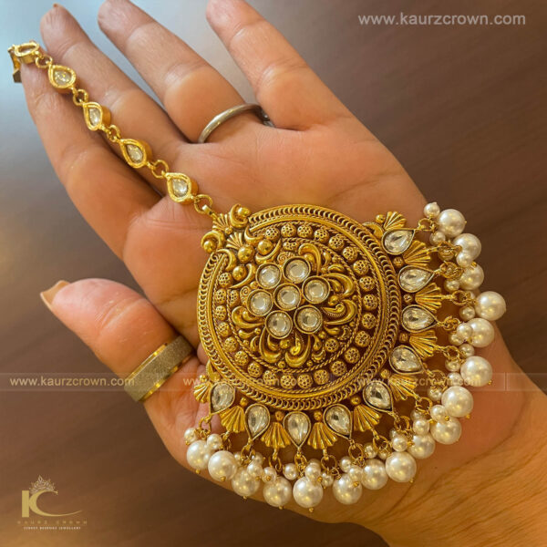 Shehrish Traditional Antique Gold Plated Tikka , Tikka , Gold Plated , Shehrish , Gold Jewellery , Punjabi Tikka