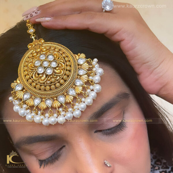 Shehrish Traditional Antique Gold Plated Tikka , Tikka , Gold Plated , Shehrish , Gold Jewellery , Punjabi Tikka