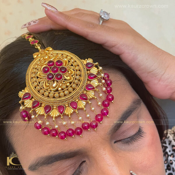 Shehrish Traditional Antique Gold Plated Tikka , Tikka , Gold Plated , Shehrish , Gold Jewellery , Punjabi Tikka