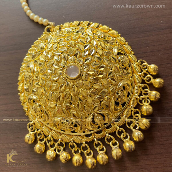 Anaya Traditional Antique Gold Plated Tikka , tikka , gold plated , gold jewellery , kaurz crown