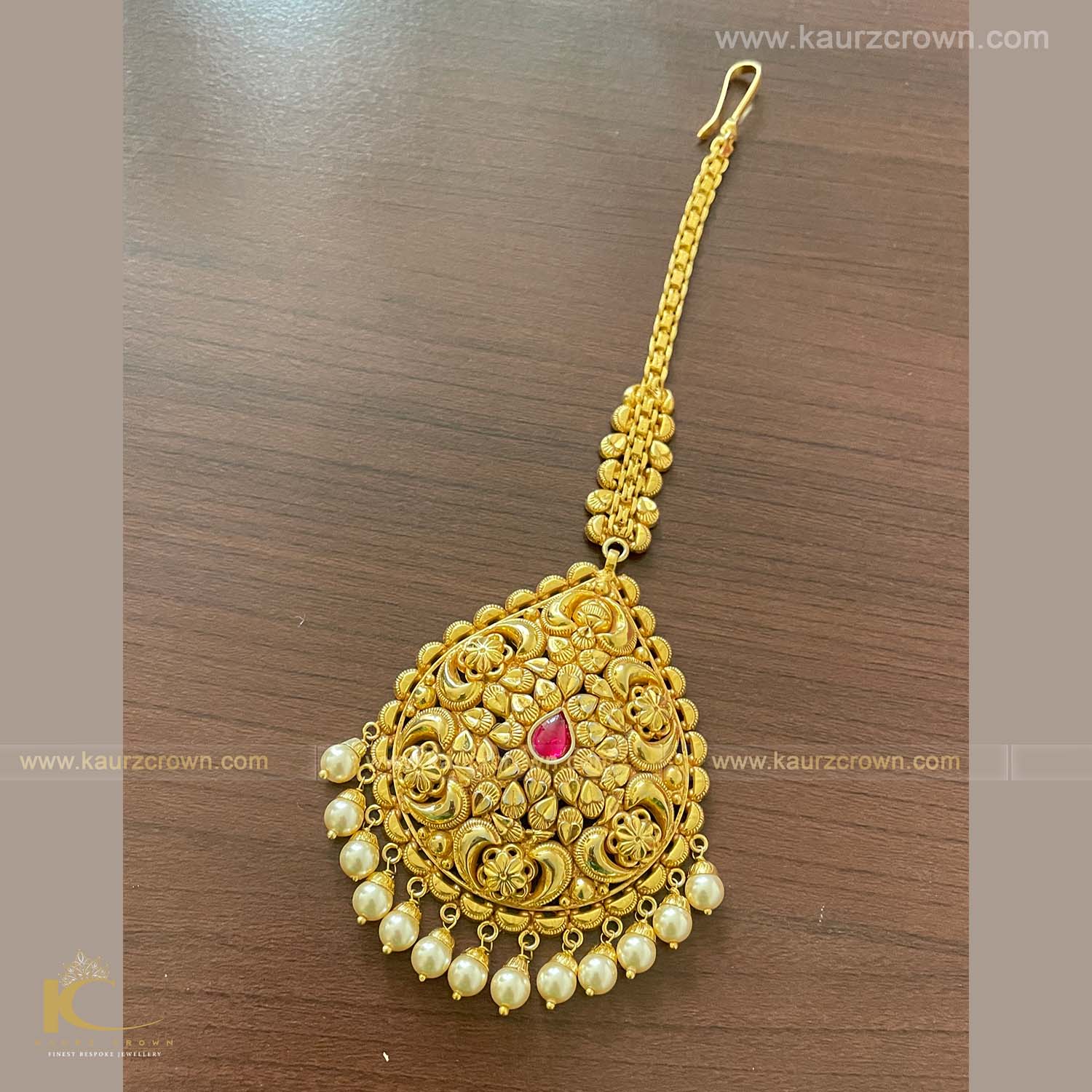 Bulbul Traditional Antique Gold Plated Tikka , tikka , Bulbul , Tikka , Gold jewellery , Punjabi Jewellery