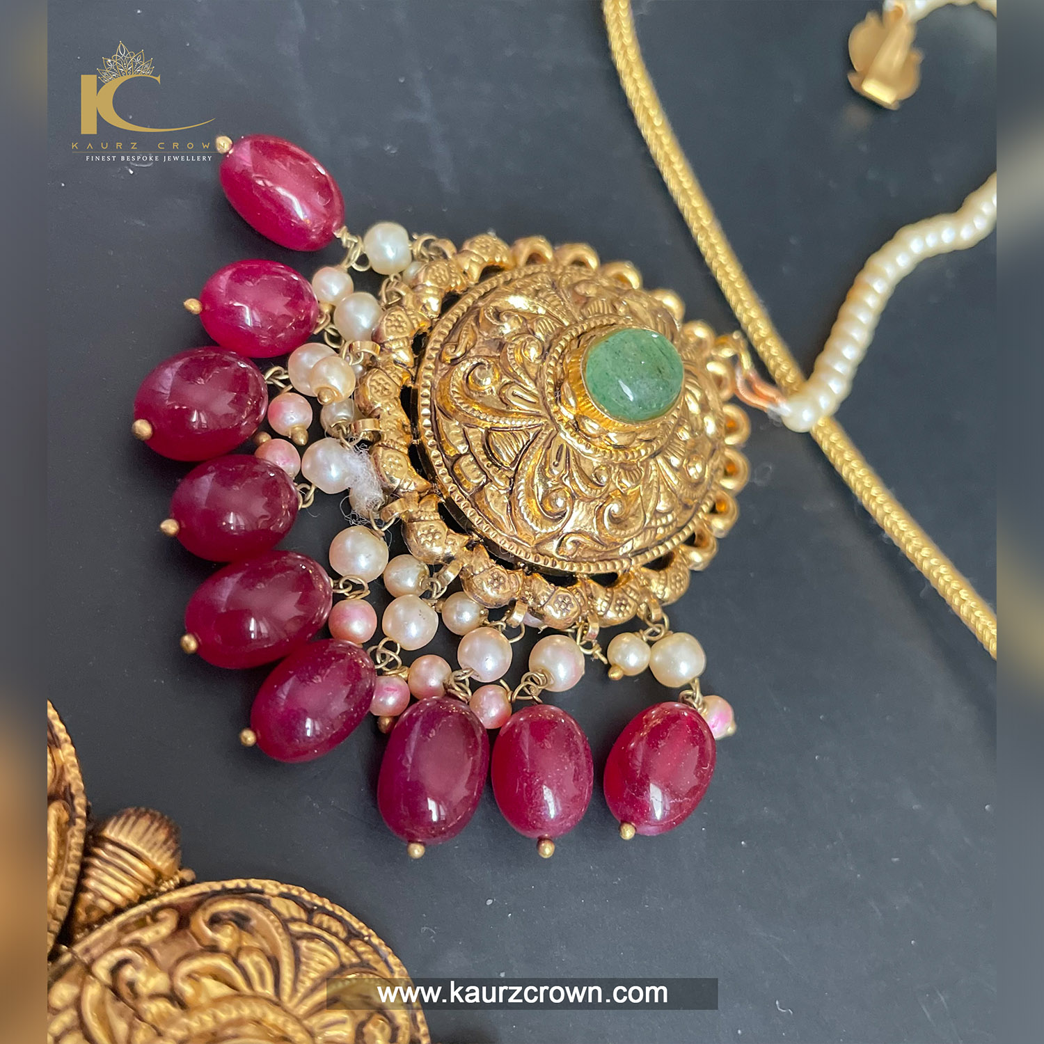Channo Traditional Antique Gold Plated Tikka (Small) , Tikka , Channo , gold plated , punjabi jewellery , jewellery
