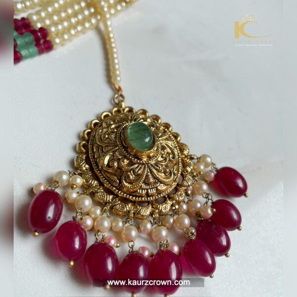 Channo Traditional Antique Gold Plated Tikka (Small) , Tikka , Channo , gold plated , punjabi jewellery , jewellery