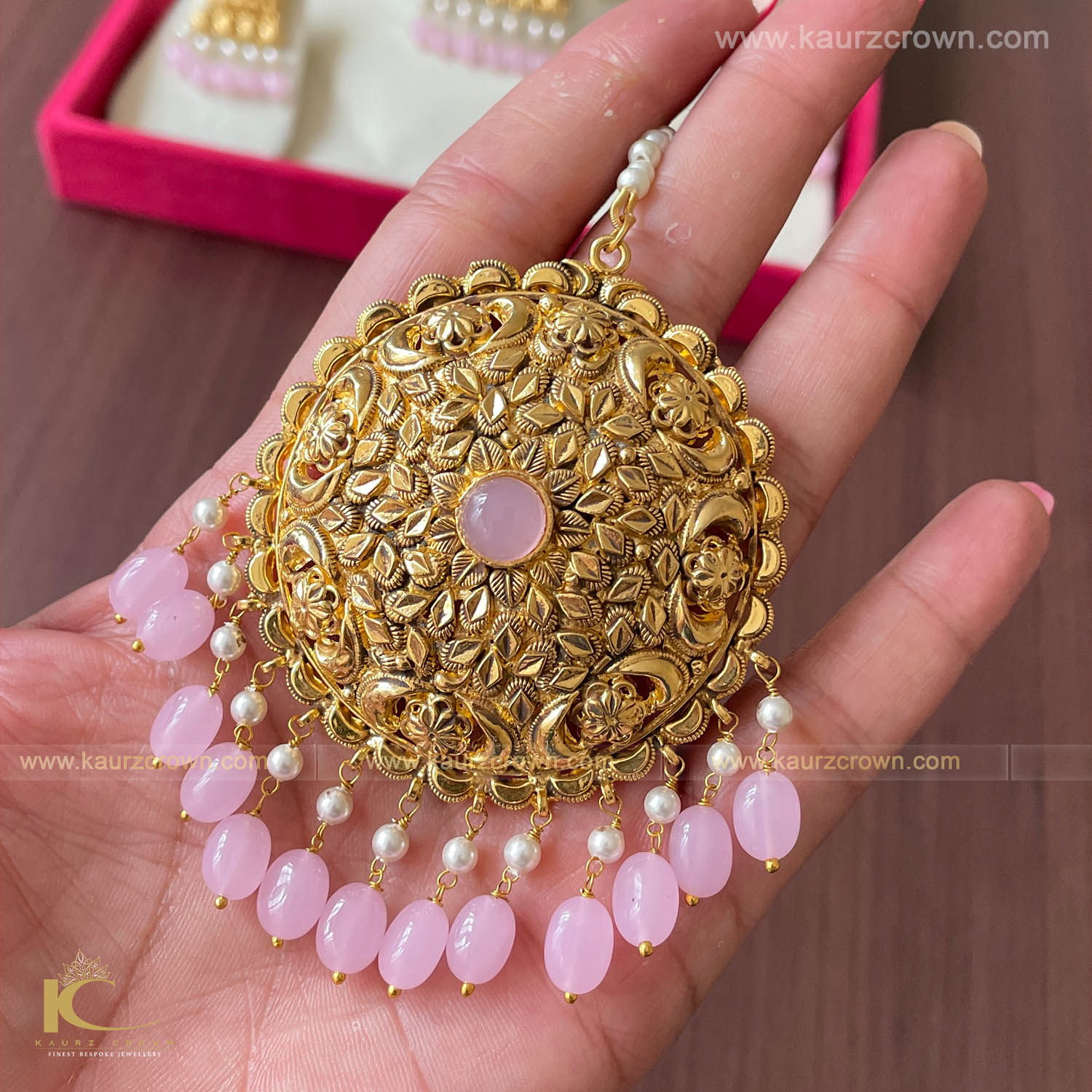 Haseen-Traditional-Antique-Gold-Plated-Tikka ,Tikka , Haseen Gold Plated , Punjabi Jewellery