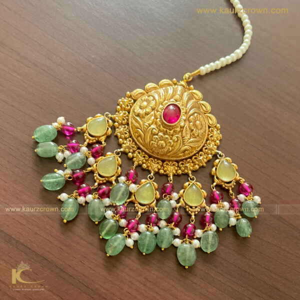 Haseena Traditional Antique Gold Plated Tikka , Tikka , gold plated , jewellery , punjabi jewellery