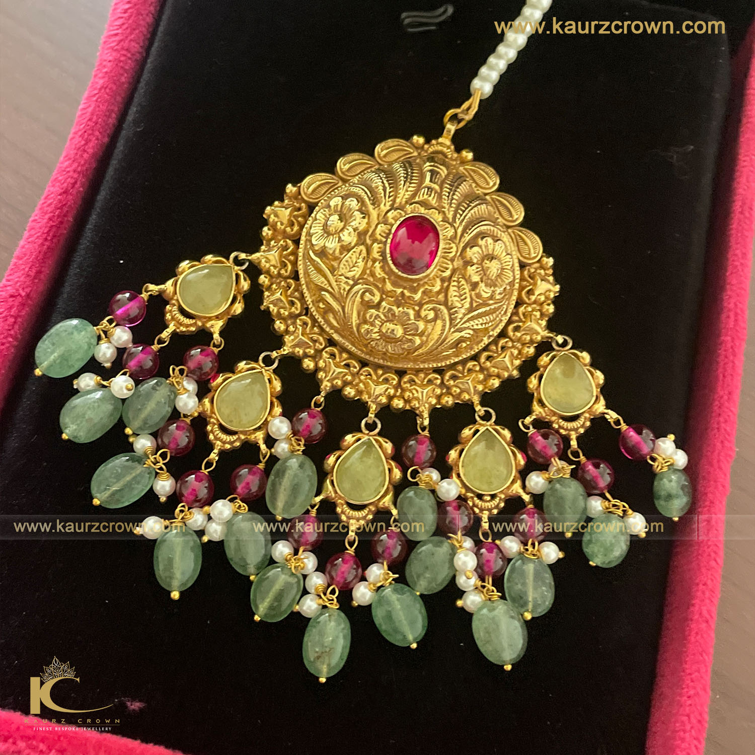 Haseena Traditional Antique Gold Plated Tikka , Tikka , gold plated , jewellery , punjabi jewellery