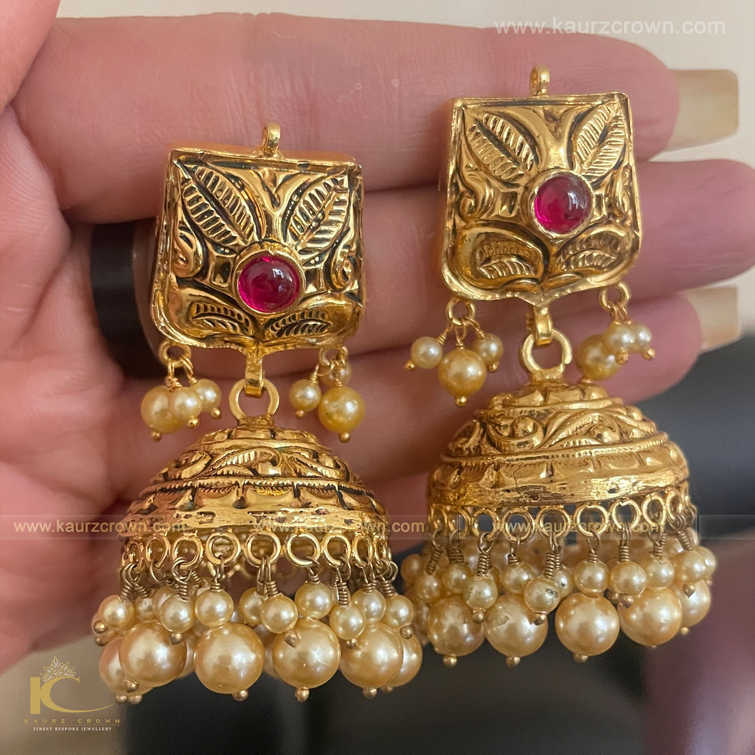 Naurangi Traditional Antique Gold Plated Jhumki Earrings , Earrings , punjabi jewellery , gold jewellery , jhumki , gold jhumki