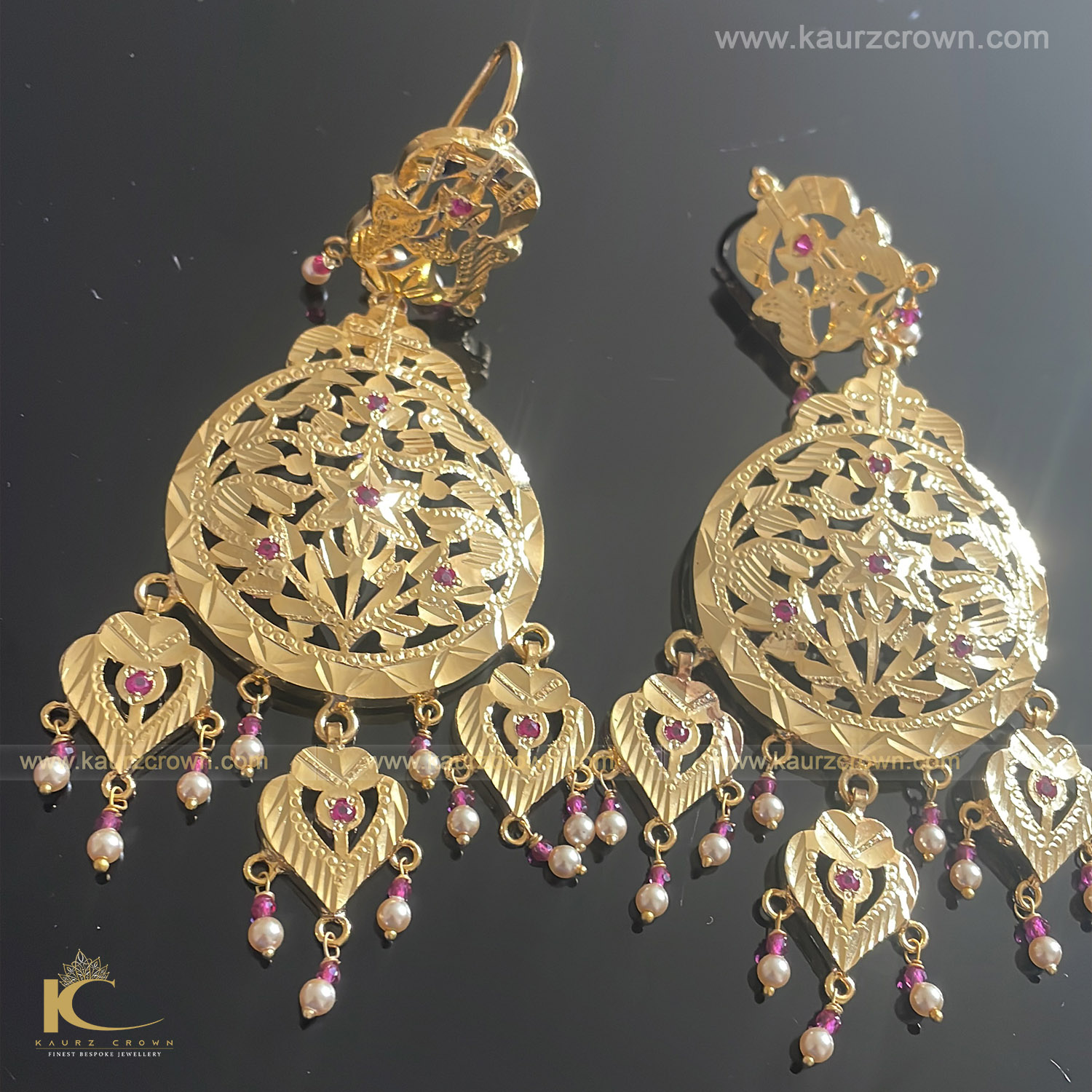 Riwayati Traditional Gold Plated Big Earrings , Gold plated , earrings , jewellery , kaurz crown , gold jewellery