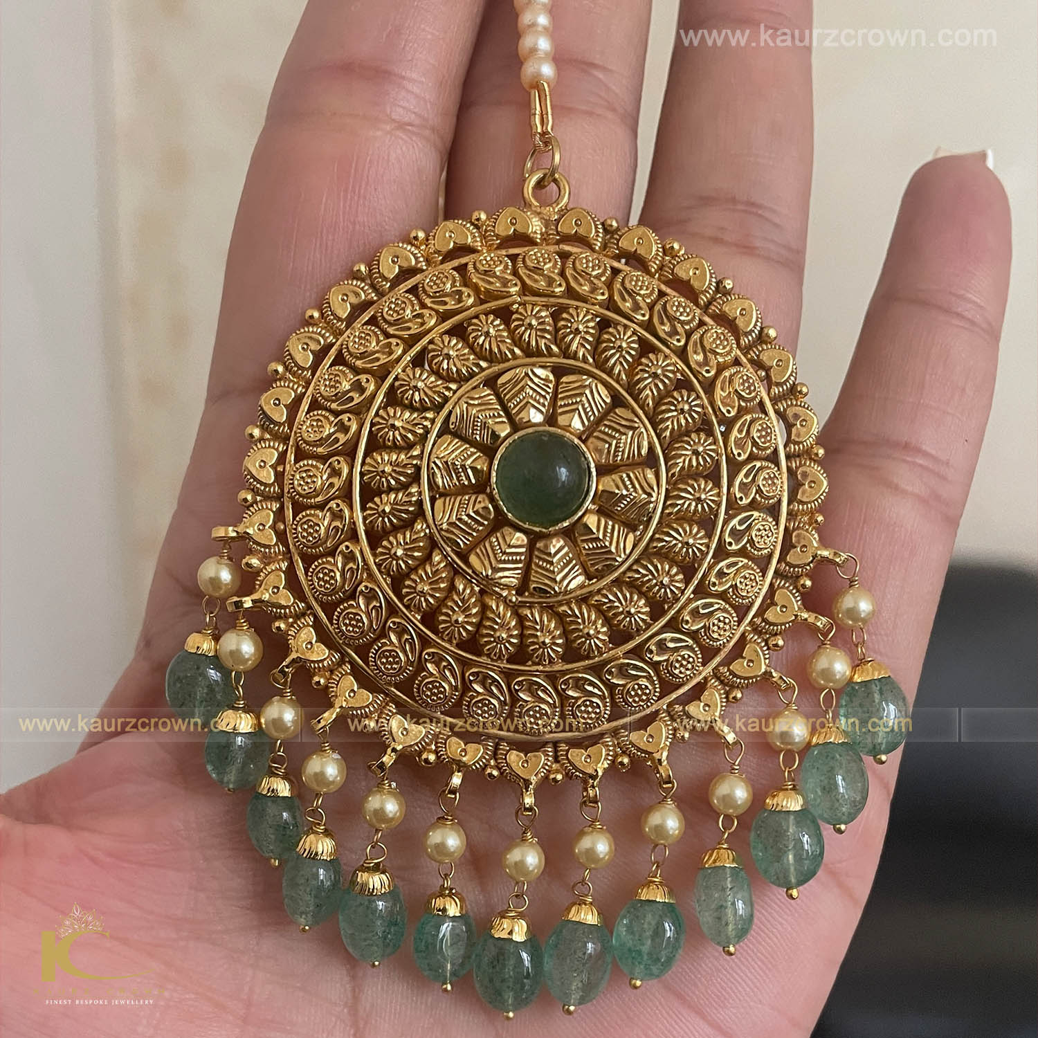 Samreen Traditional Antique Gold Plated Tikka ,Tikka , Gold plated , Samreen , punjabi jewellery