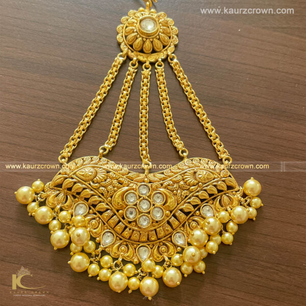 Seerat Traditional Antique Gold Plated Passa (Jhumar) , Jhumar , Passa , Seerat , Gold Jewellery , punjabi jewellery ,gold passa