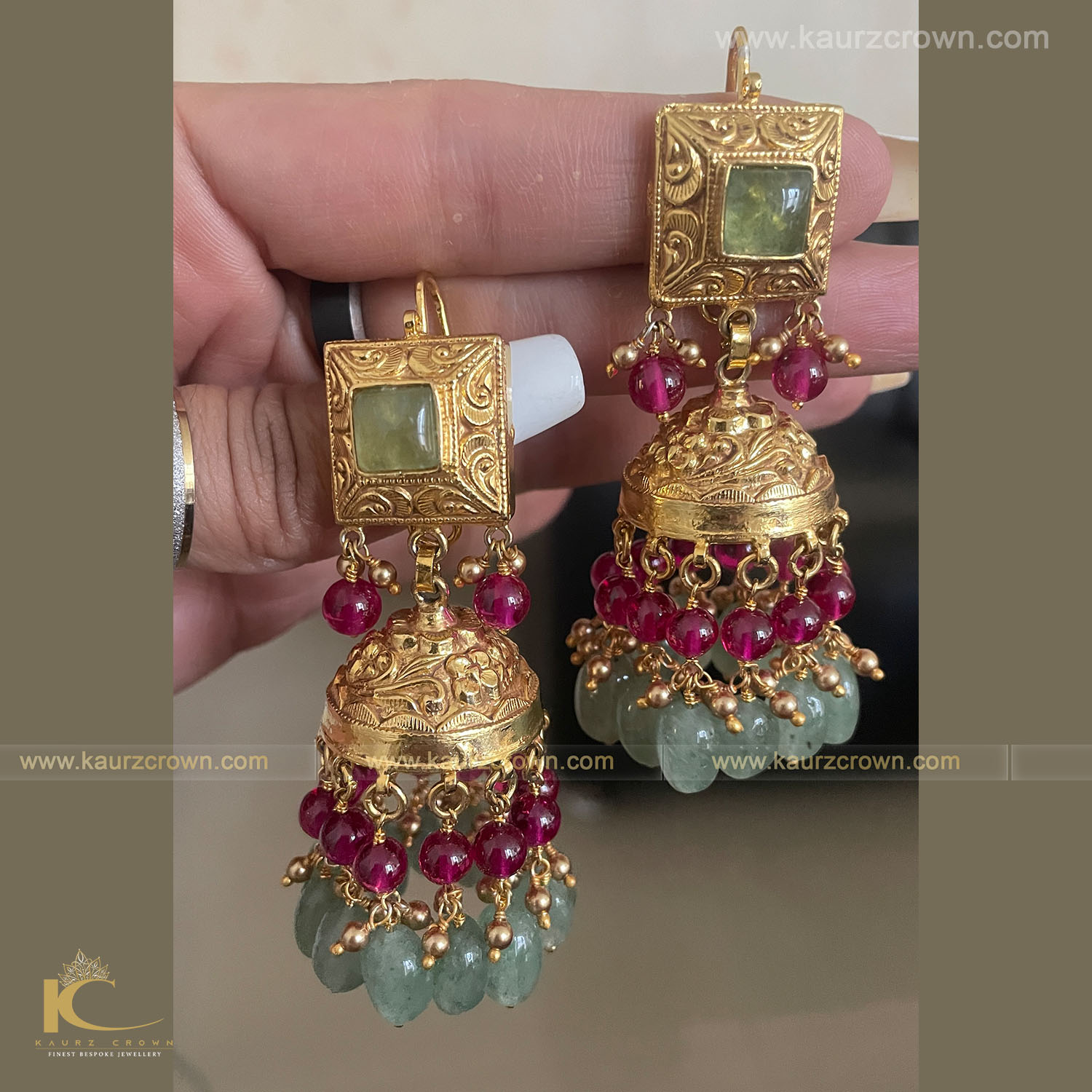 Shahina Traditional Antique Gold Plated Jhumki Earrings , Shahina , Gold Jewellery , punjabi Jewellery