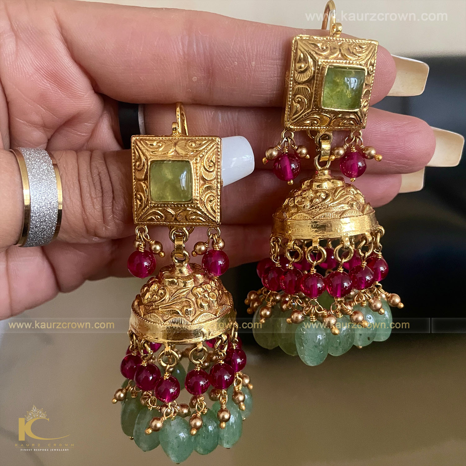 Shahina Traditional Antique Gold Plated Jhumki Earrings , Shahina , Gold Jewellery , punjabi Jewellery