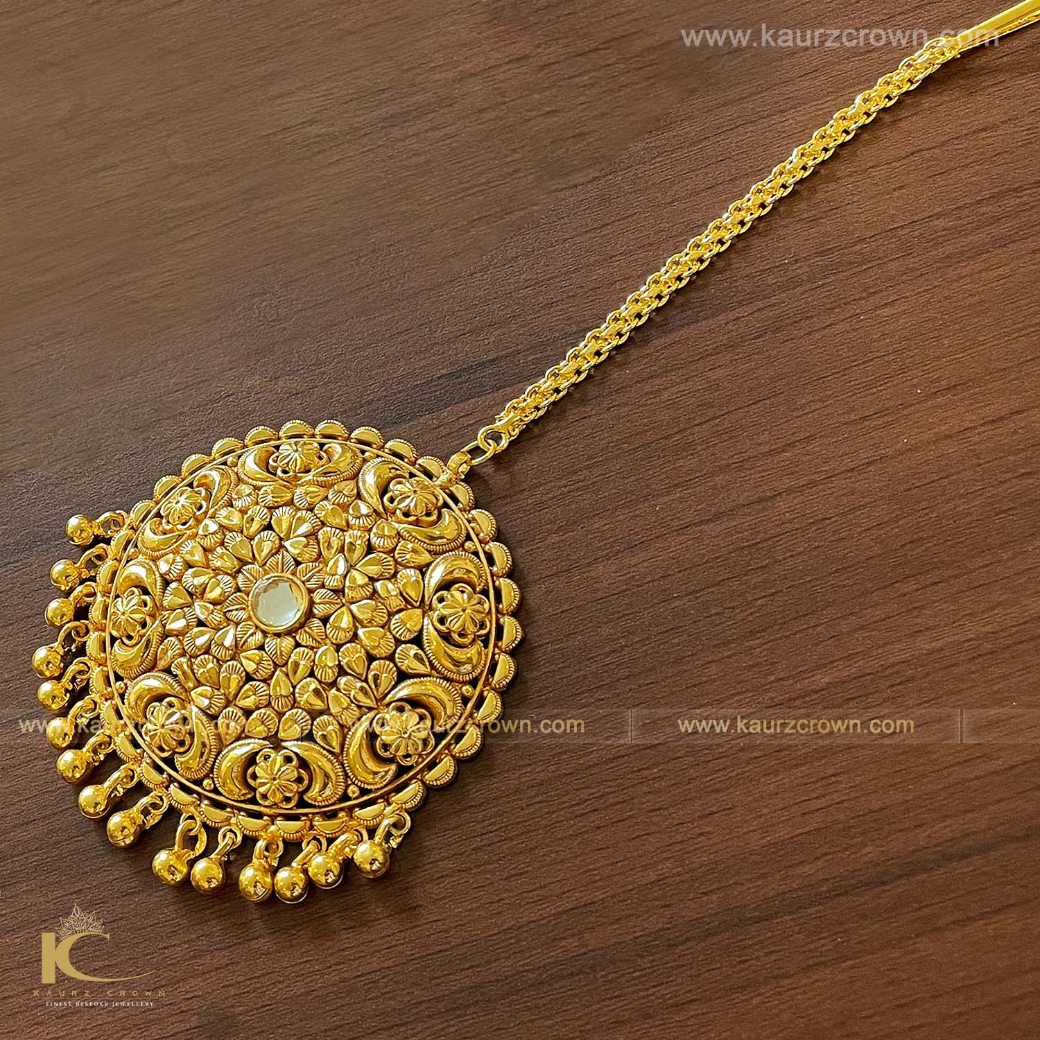 Shehrin Traditional Antique Gold Plated Tikka , Tikka , Gold plated , gold jewellery , punjab jewellery