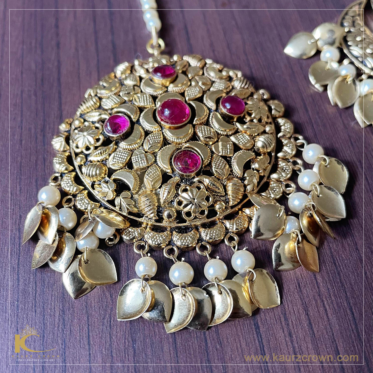 Sunakhi Traditional Antique Gold Plated Tikka (Small) , Tikka , Gold Plated , Punjabi jewellery , Sunakhi , gold jewellery