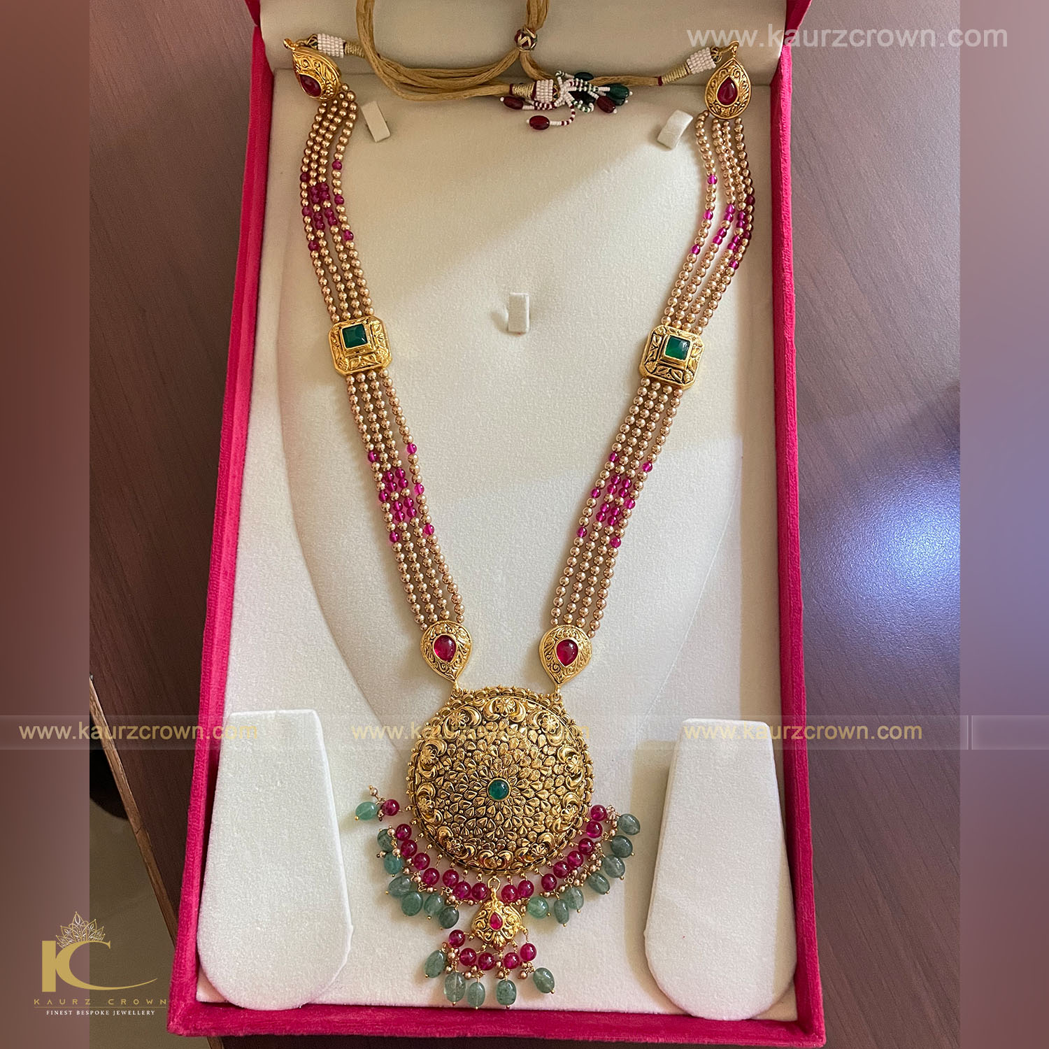 Surmai Traditional Antique Gold Plated Rani Haar , rani haar , Surmai , gold plated , kaurz crown , punjabi jewellery , jewellery