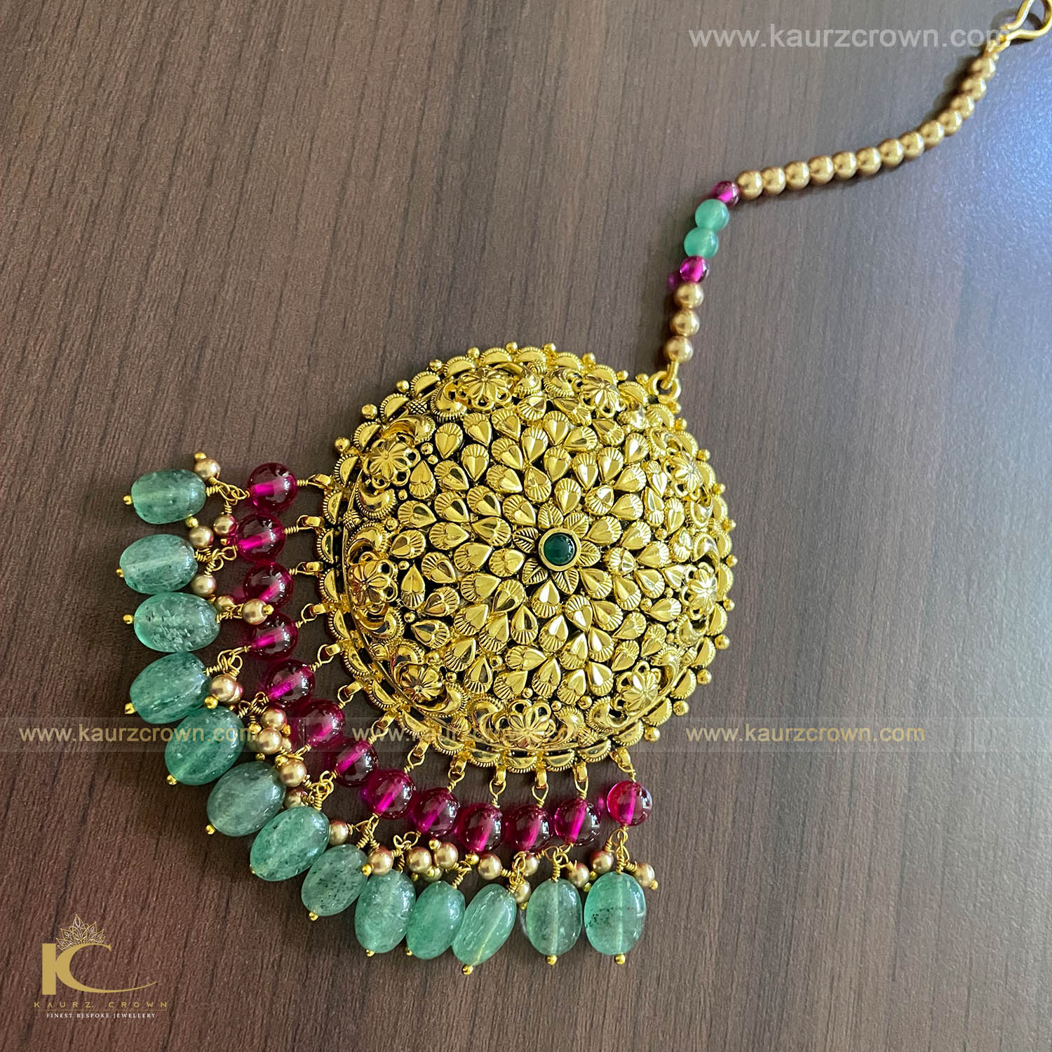 Surmai Traditional Antique Gold Plated Tikka , tikka , gold jewellery , tikka ,gold tikka , surmai , punjabi jewellery