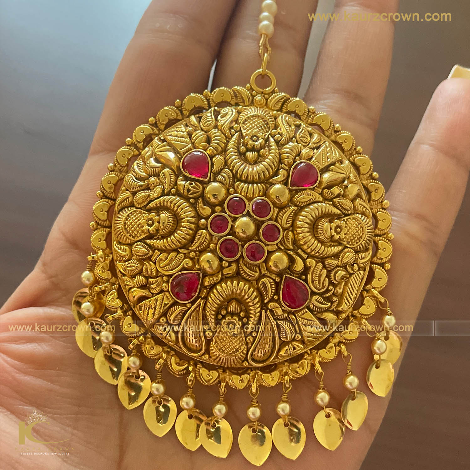 Zaara Traditional Antique Gold Plated Earrings Tikka Set , Tikka , Earrings , Zaara , Gold Jewellery , Punjabi Jewellery