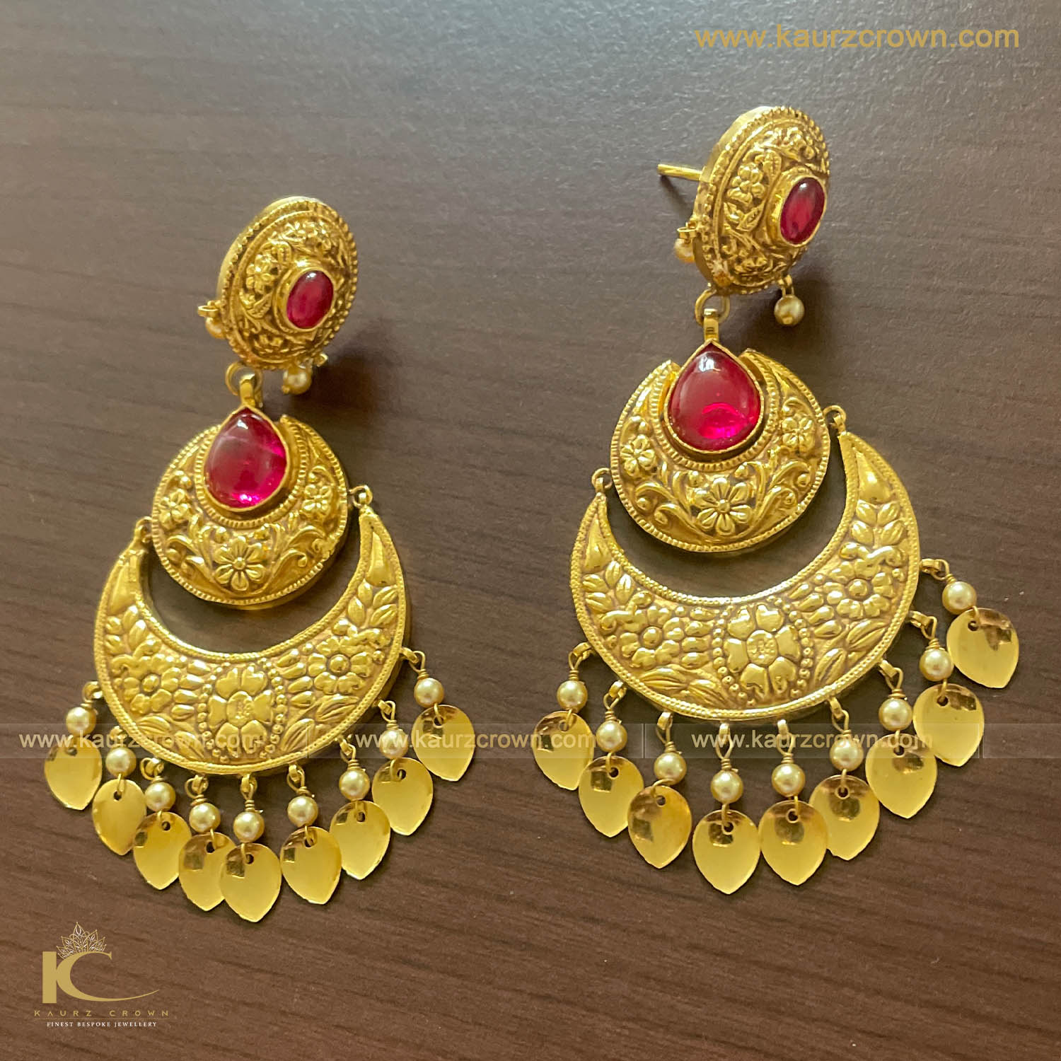 Zaara Traditional Antique Gold Plated Earrings Tikka Set , Tikka , Earrings , Zaara , Gold Jewellery , Punjabi Jewellery