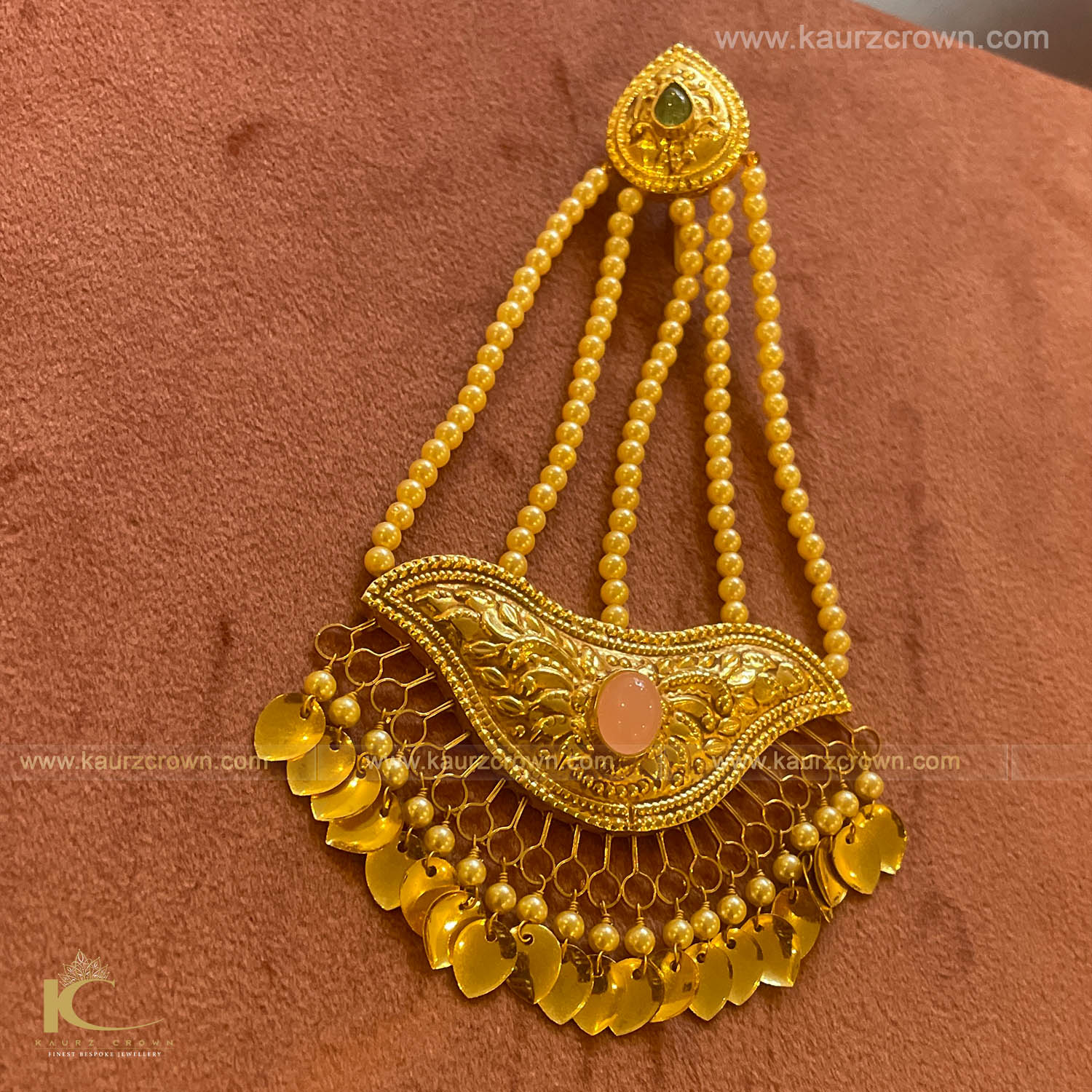 Zoya Traditional Antique Gold Plated Passa(Jhumar) , zoya , gold plated , passa , jhumar , kaurz crown , gold plated