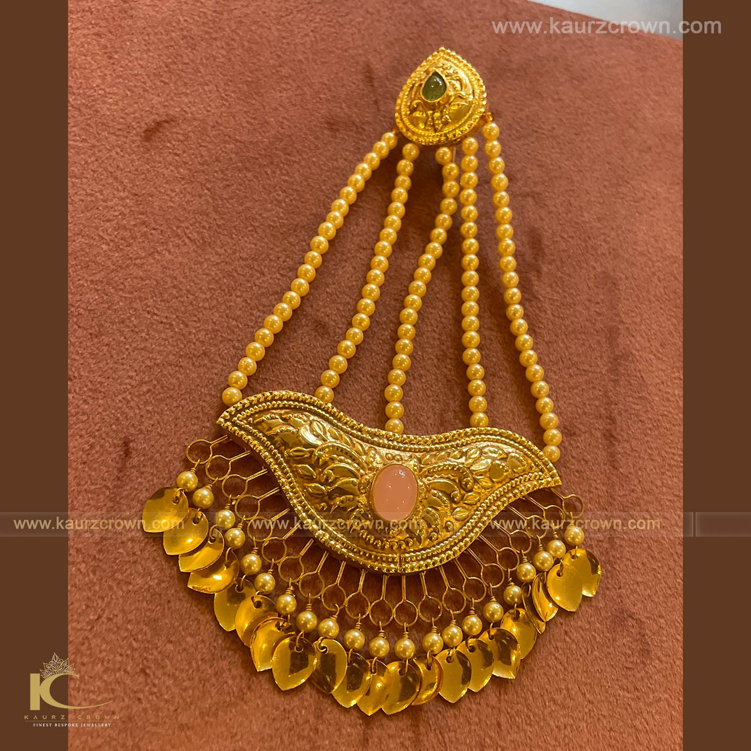 Zoya Traditional Antique Gold Plated Passa(Jhumar) , zoya , gold plated , passa , jhumar , kaurz crown , gold plated
