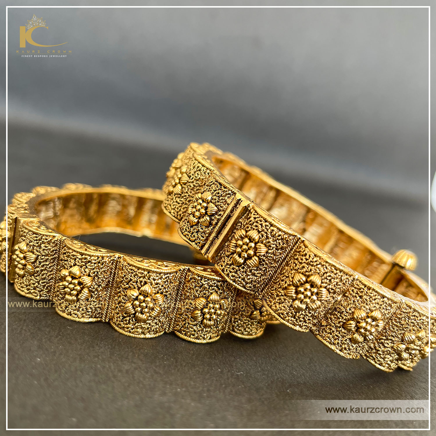 Aafreen Traditional Antique Gold Plated Bangles , Kaurz crown , punjabi jewellery , bangles , aafreen