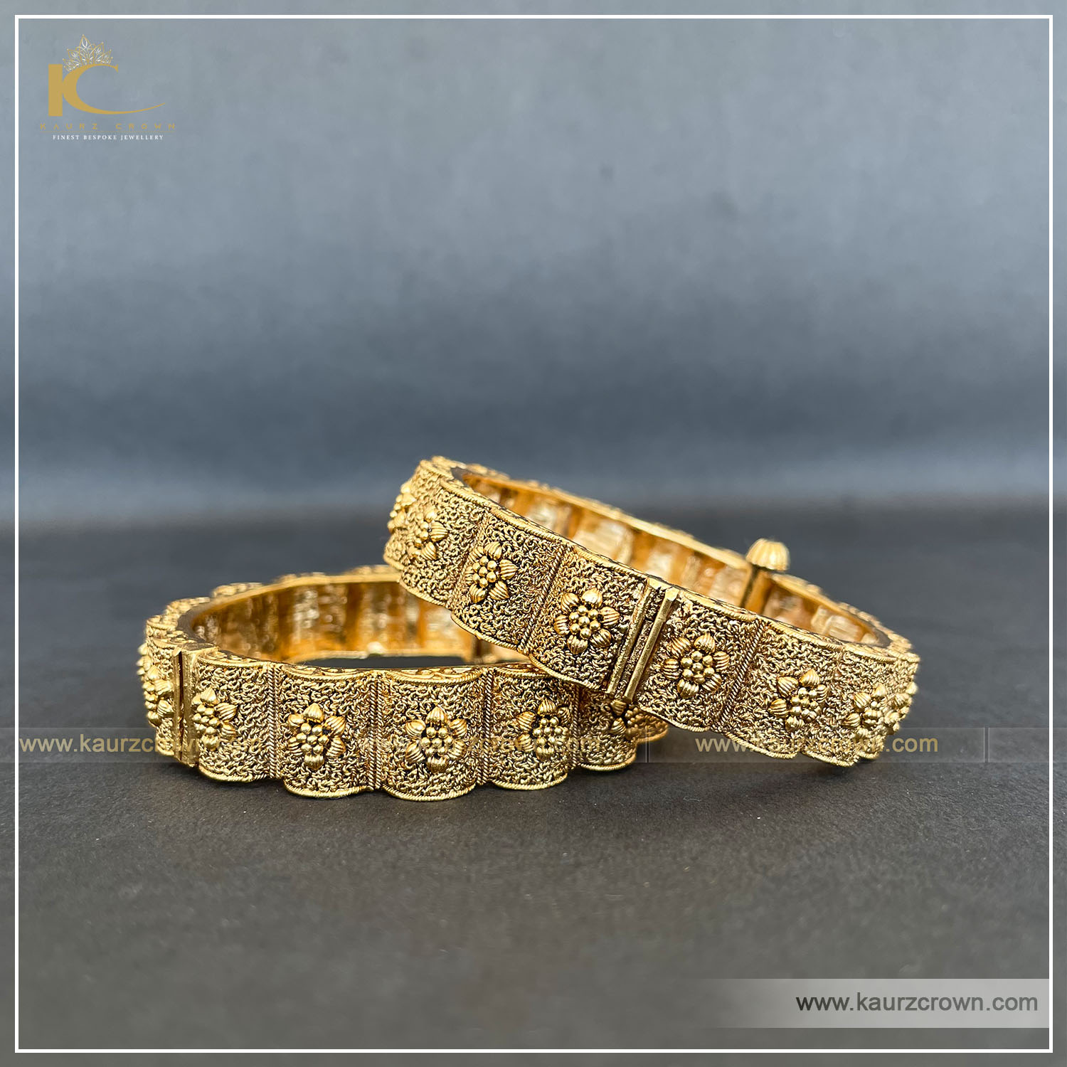 Aafreen Traditional Antique Gold Plated Bangles , Kaurz crown , punjabi jewellery , bangles , aafreen