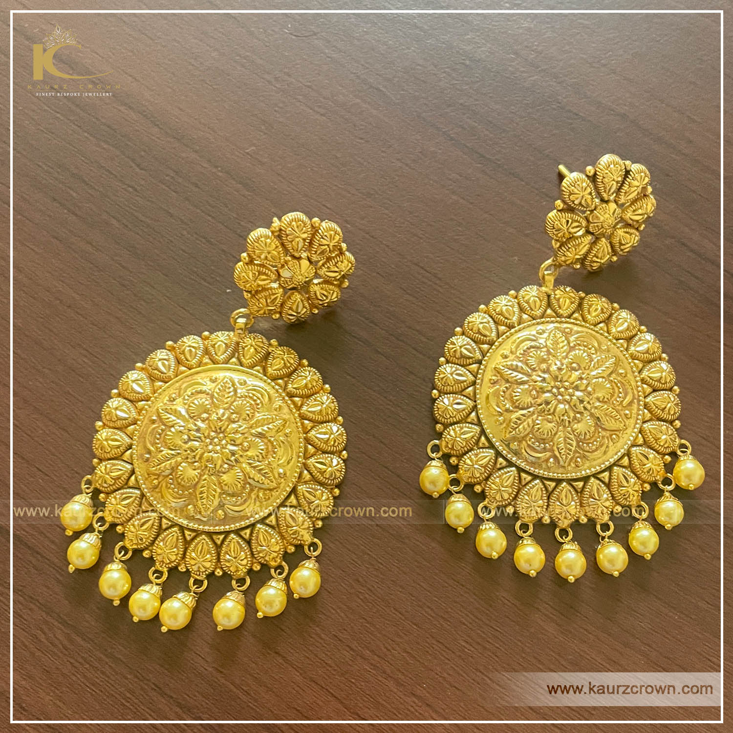 Dilbara Traditional Antique Gold Plated Earrings – KaurzCrown.com