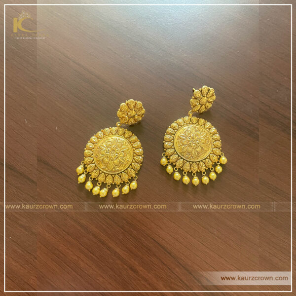 Dilbara Traditional Antique Gold Plated Earrings , dilbara , gold plated , earrings , tikka set , kaurz crown , jewellery