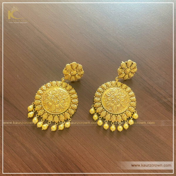 Dilbara Traditional Antique Gold Plated Earrings , dilbara , gold plated , earrings , tikka set , kaurz crown , jewellery