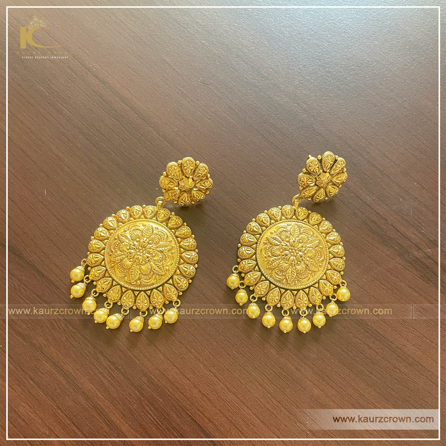 Dilbara Traditional Antique Gold Plated Earrings , dilbara , gold plated , earrings , tikka set , kaurz crown , jewellery